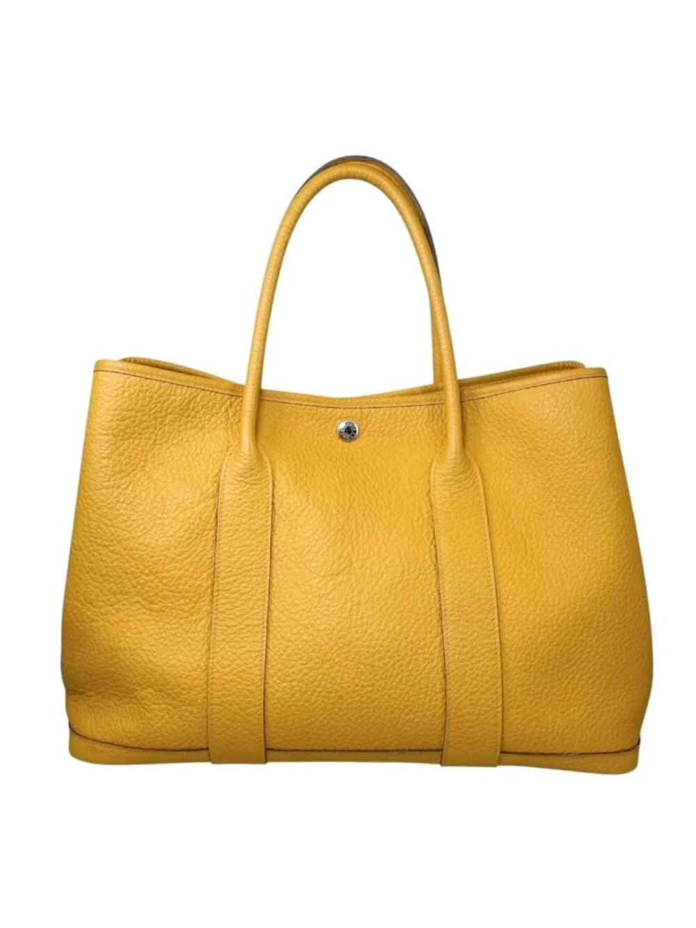 Hermes Tote Bag Garden Party PM Negonda Jaune Ambre Yellow Silver